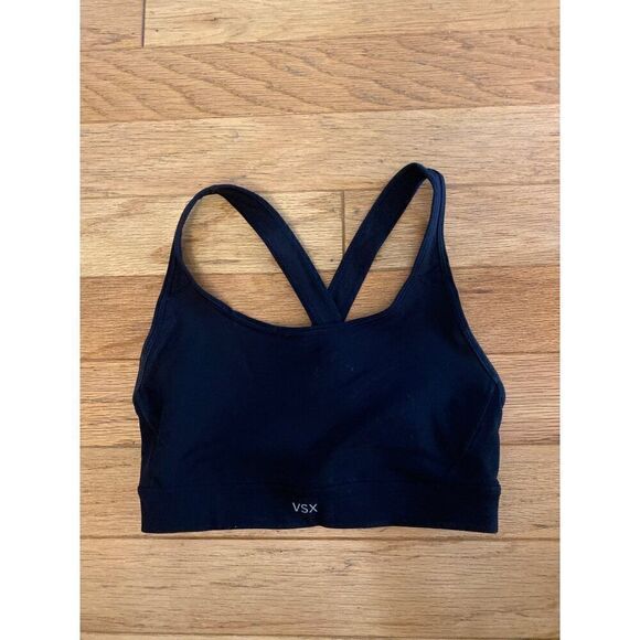 Victoria's Secret VSX women's Crossback non padded Sports Bra Black Size Small - Picture 1 of 5
